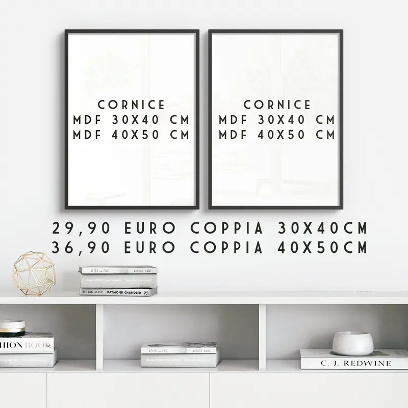 Coppia Cornice Mdf Nero