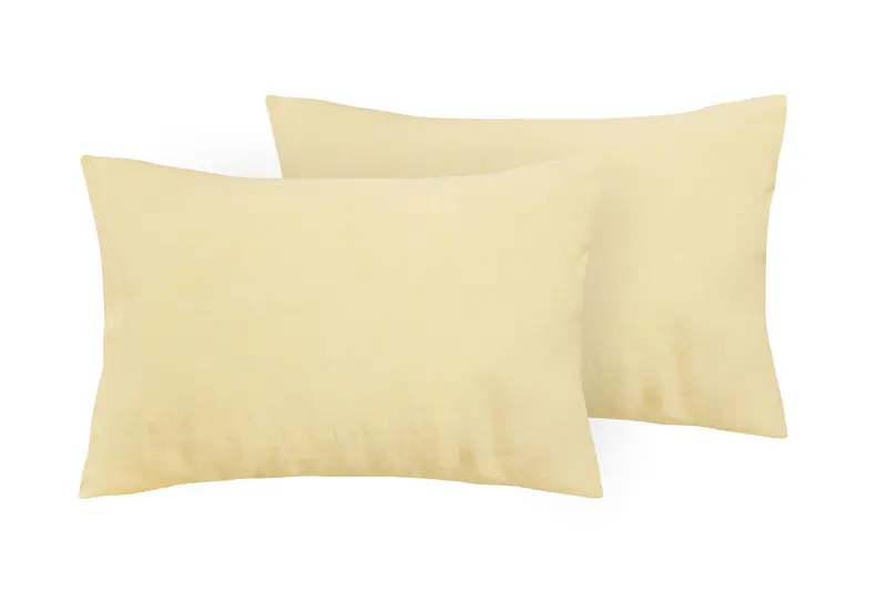 Coppia di federe in puro lino stone washed Giallo Pastello
