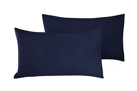 Coppia di federe Set di 2 federe copricuscino guanciale Letto in flanella caldo cotone 100% cotone Made in Italy BLU NOTTE