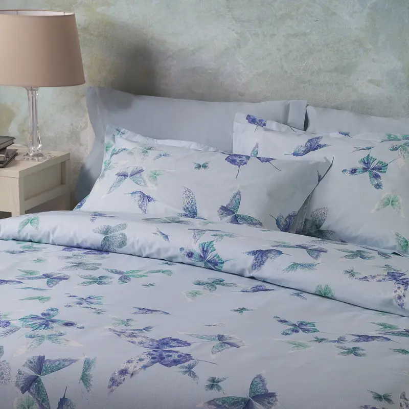 Copriletto Primaverile Emporium Butterfly Moderno in Percalle