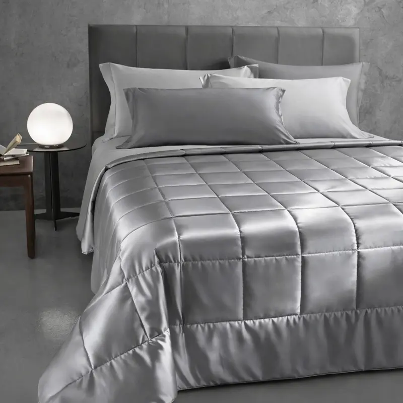 Copriletto Primaverile Mirabello Brera Precious sateen Tinta Unita in Raso di cotone