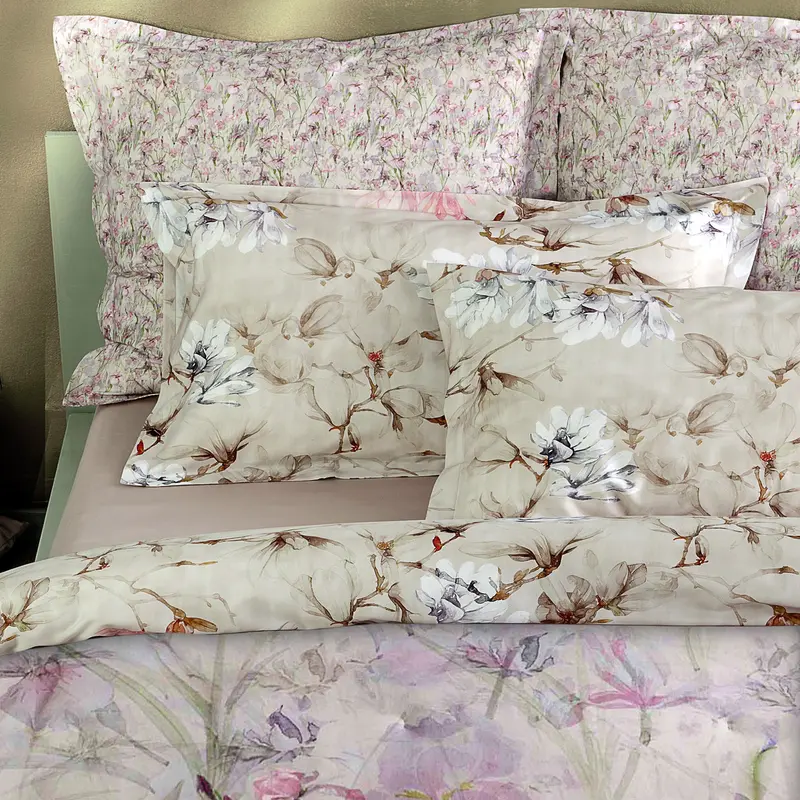 Copripiumino con federe Emporium Irises Floreale in Percalle
