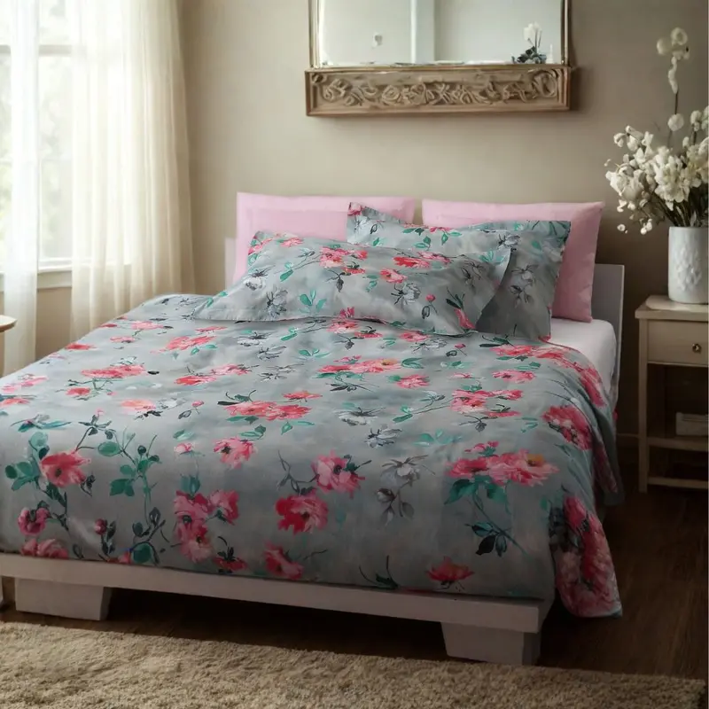 Copripiumino con federe Emporium Monet Floreale in Percalle