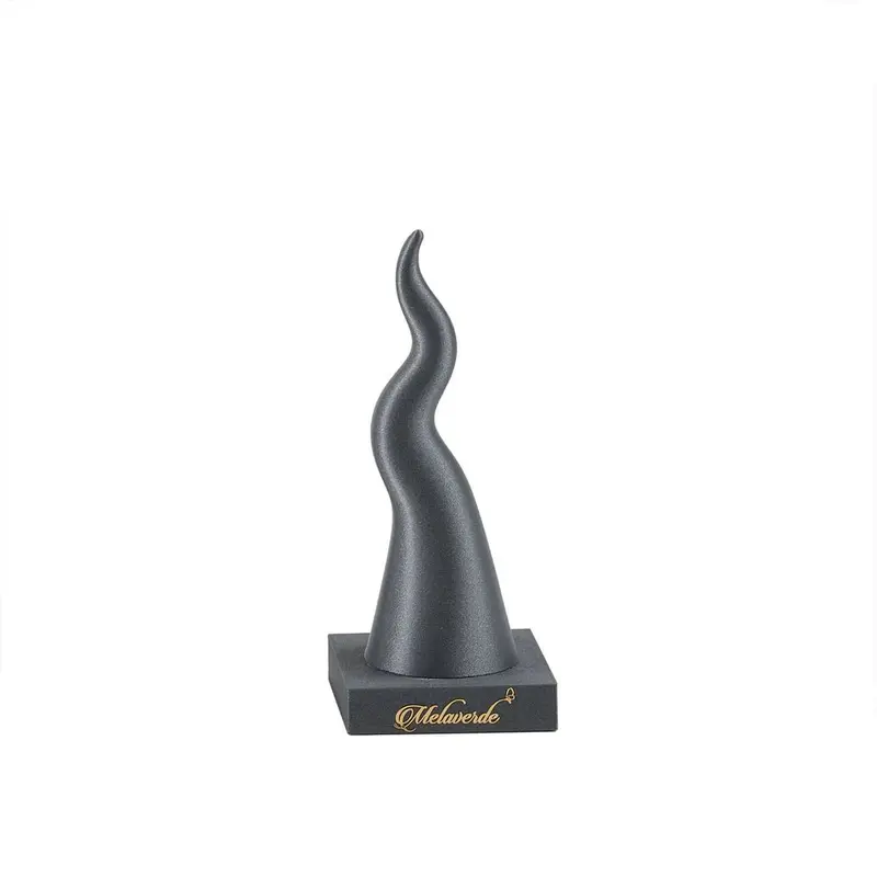 Corno portafortuna con base grigio glitter h.17 | Rohome