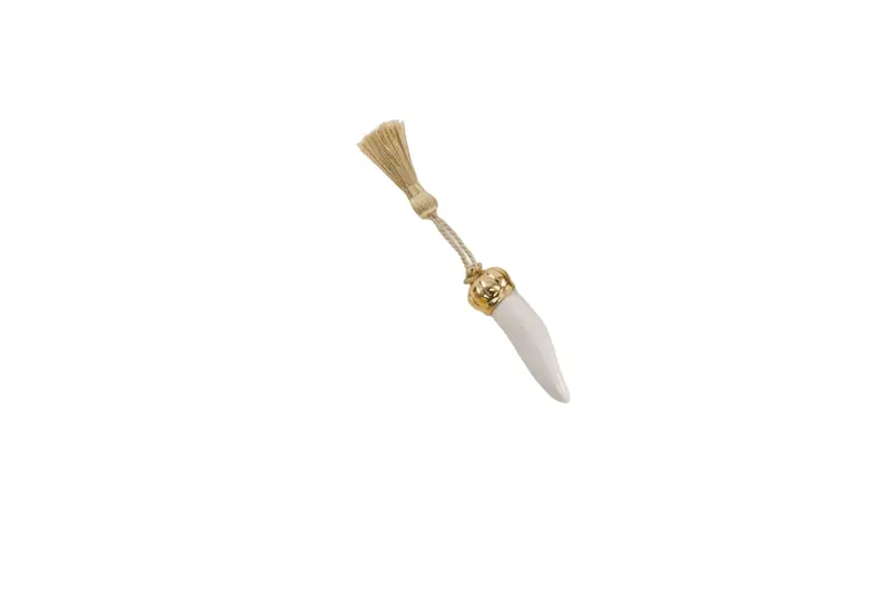 Corno portafortuna in ceramica piccolo 6cm bianco | Rohome