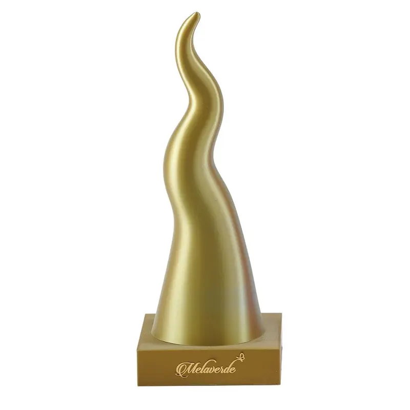 Corno portafortuna in PLA h.28cm con base champagne | Rohome