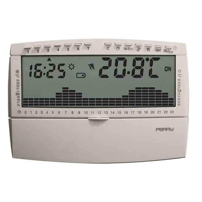 Cronotermostato Digitale da Parete Perry CR018BS – Display LCD con Programmazione Settimanale