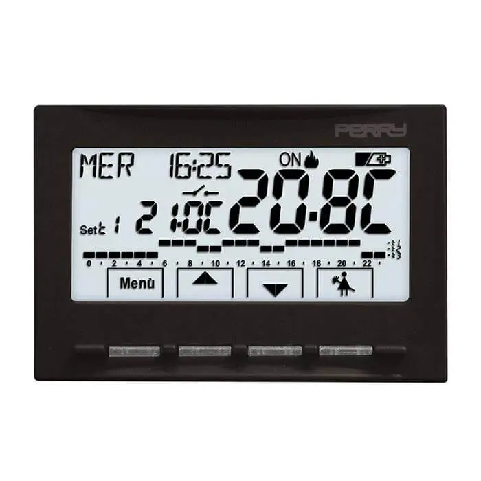 Cronotermostato Digitale Settimanale da Incasso Perry CDS28 – Display LCD Touch