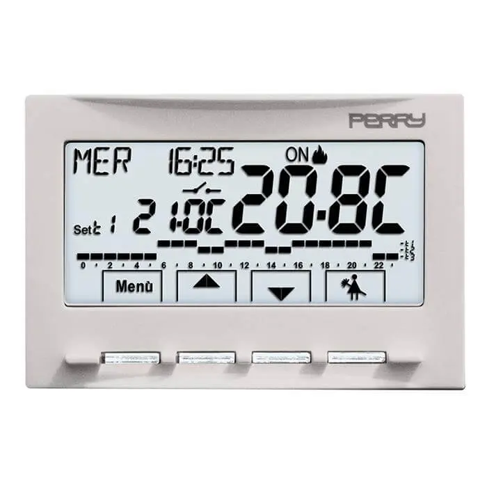 Cronotermostato Digitale Settimanale da Incasso Perry CDS29 – Display LCD Touch