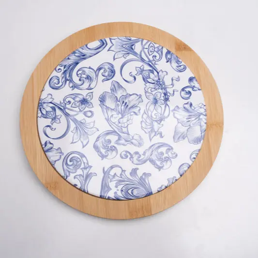 Cuorematto Antipastiera Rotante Legno Maioliche Ø22 cm
