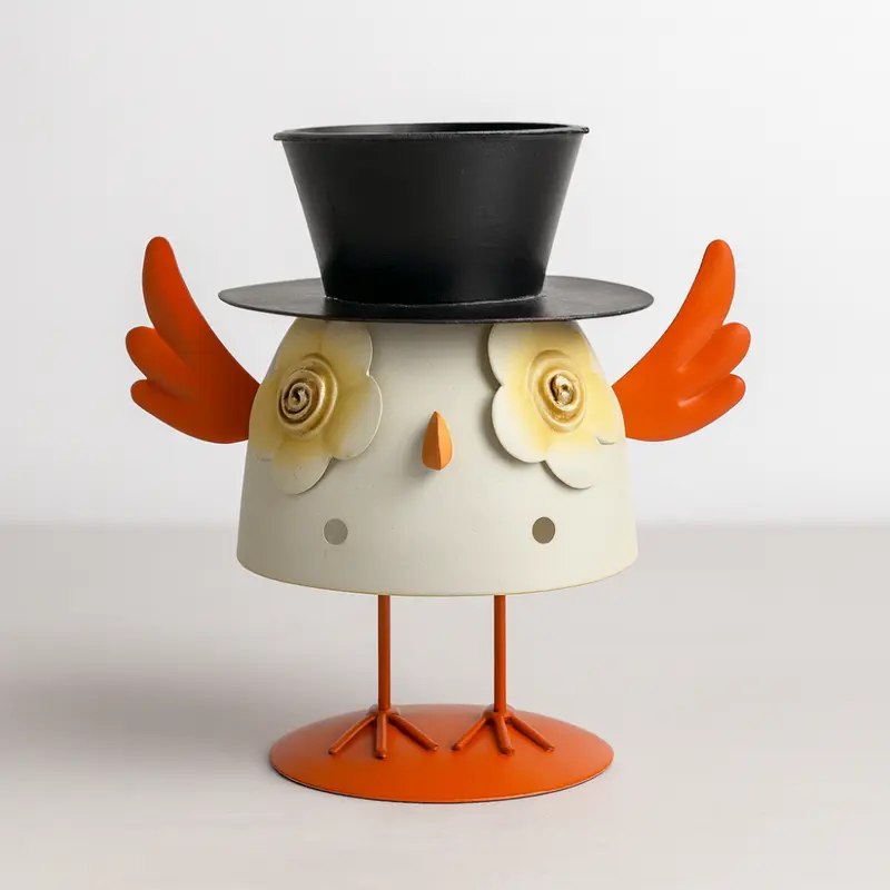 Cuorematto Gufo Decorazione arancio 17×16 cm