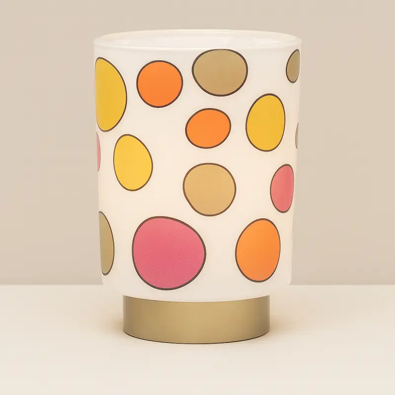 Cuorematto Lampada Vetro Pois 10×14 cm portatile