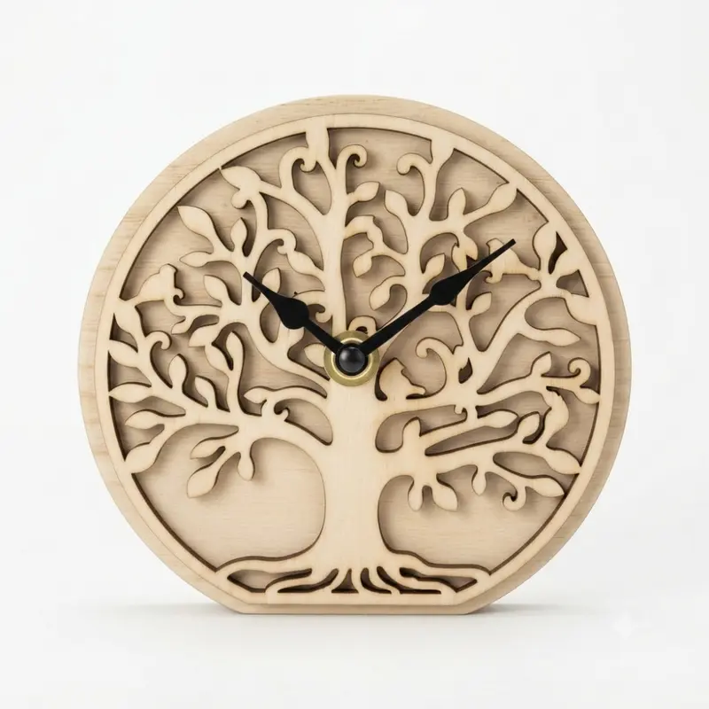 Cuorematto Orologio Albero della Vita in Legno Ø14 cm