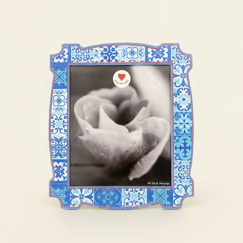 Cuorematto Porta Foto Cuor Damasco Decorata 33  cm