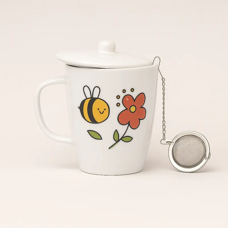 Cuorematto – Tisaniera Ceramica con Filtro MR.BEE 9x9x10,5 cm