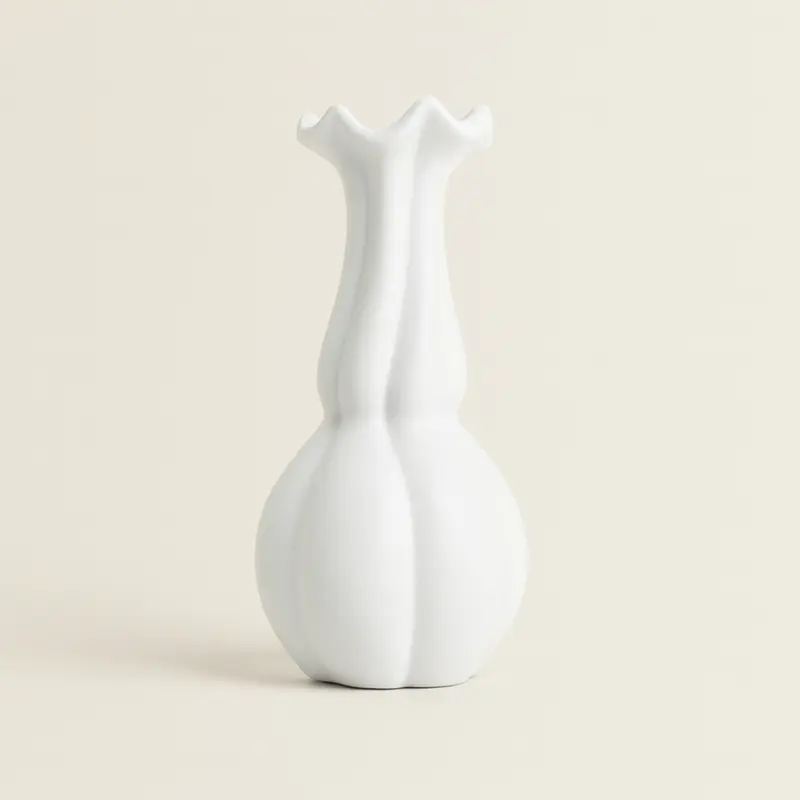 Cuorematto Vaso Fagotto bianco ceramica h 33 cm