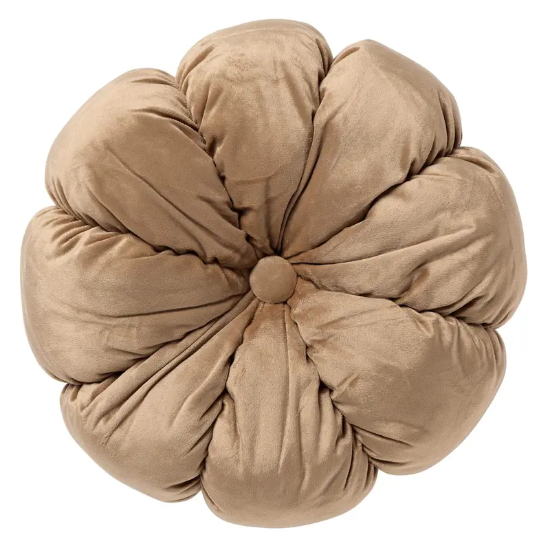 Cuscino arredo in velluto d.38cm a forma di fiore irish cream | Rohome