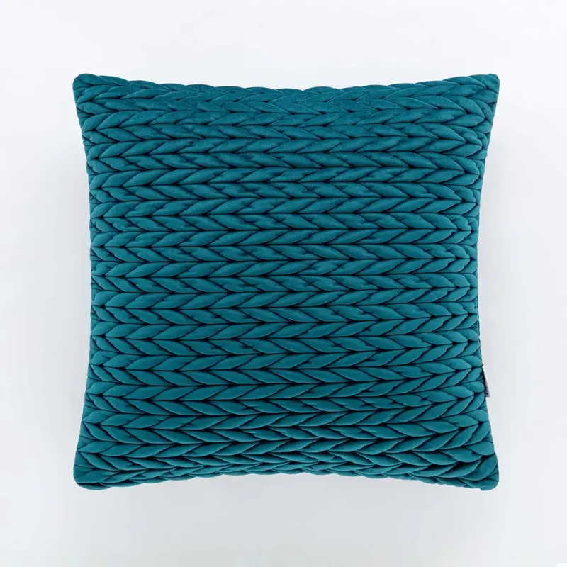 Cuscino arredo in velluto intreccio ottanio | Rohome