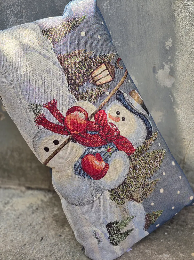 Cuscino arredo natalizio pupazzo di neve