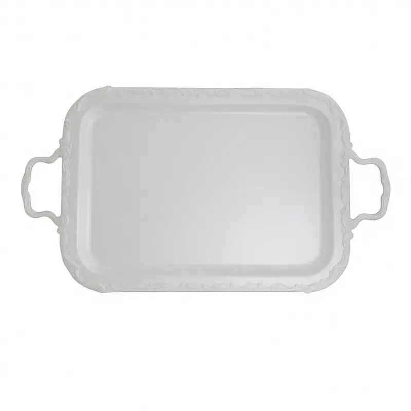 Daliana Vassoio Old Sheffield Shabby Chic bianco 57 cm