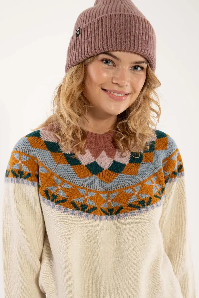 Danefae - Maglione Nordico 50% lana Panna - XS e S