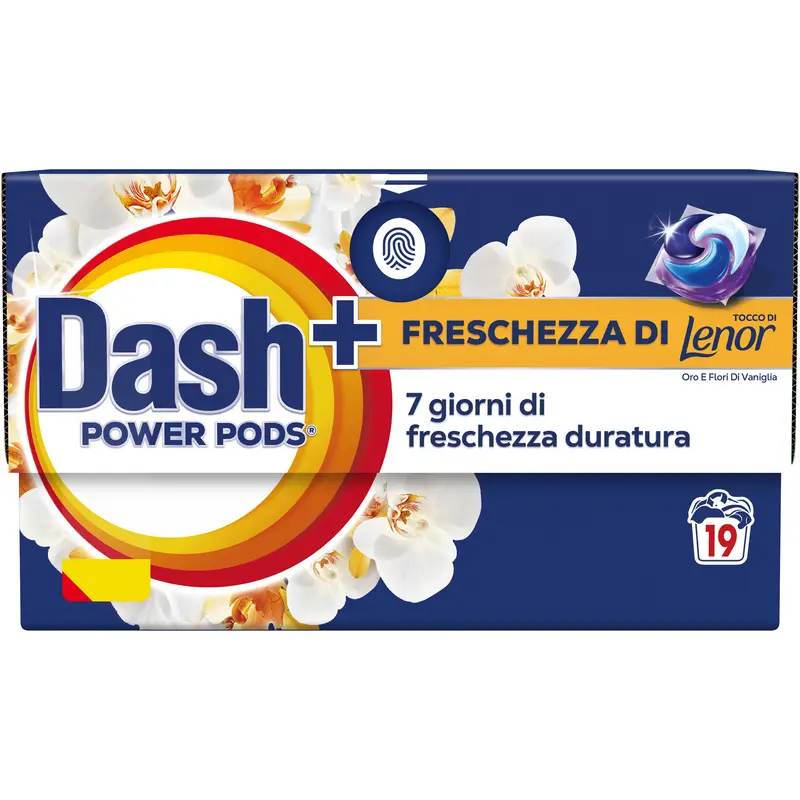 DASH POWER ECODOSI ORO e FIORI VALIGLIA DETERSIVO BUCATO LAVATRICE 19 PODS