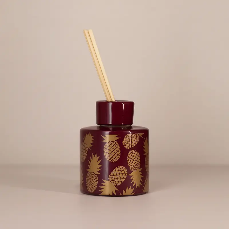 Dea Capodimonte Diffusore Ananas Bordeaux Ceramica H 10 cm