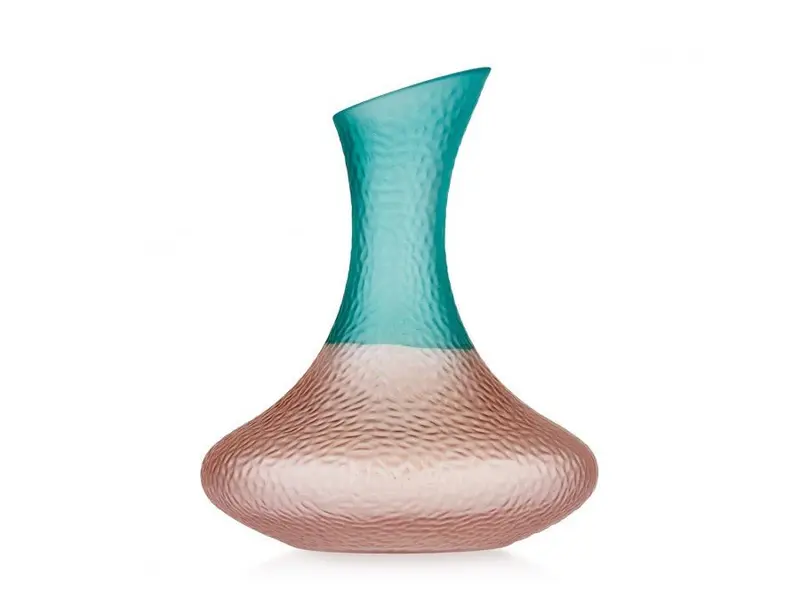 Decanter in vetro rosa e verde bubble 1.8lt | Rohome