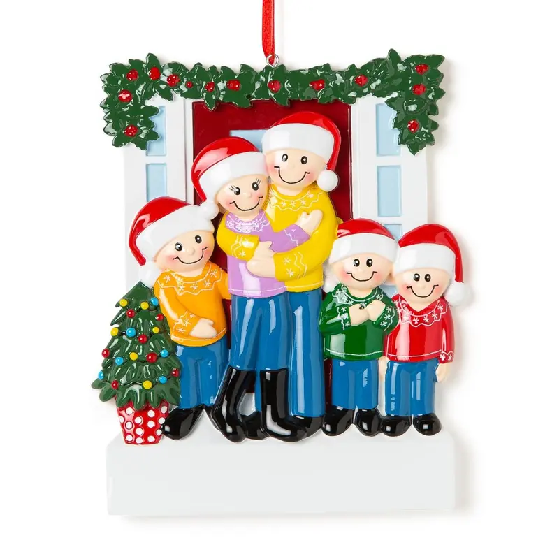 Decorazione Personalizzabile Coppia e 3 figli alla Porta di Casa | Rohome