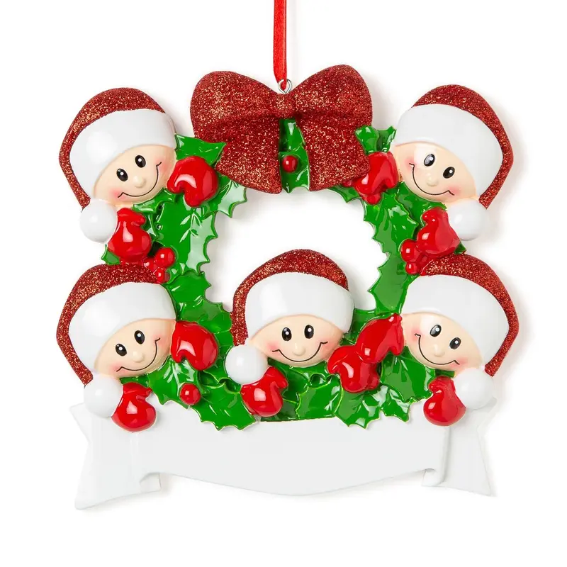 Decorazione Personalizzabile Ghirlanda Natalizia con 5 Personaggi | Rohome
