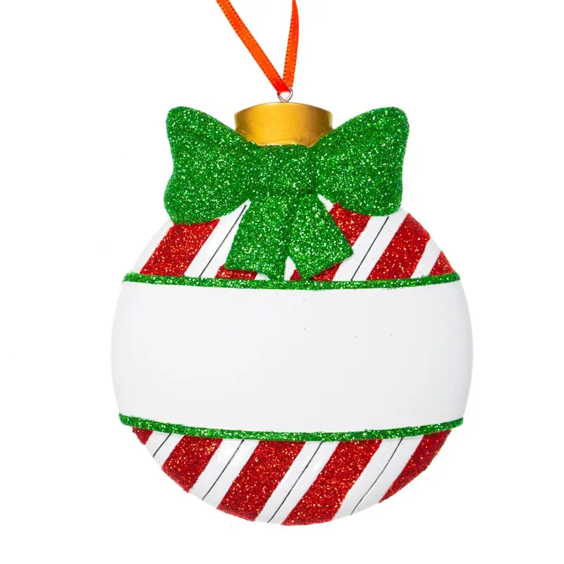 decorazione Personalizzabile Pallina Natalizia con Fiocco Verde | Rohome