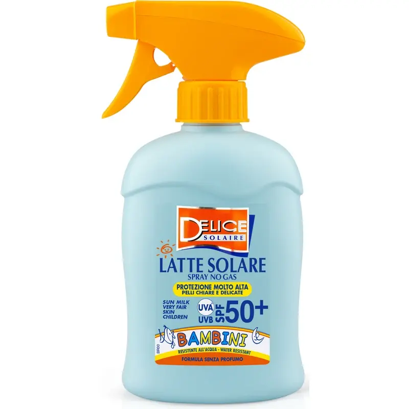 DELICE SOLAIRE LATTE SOLARE SPRAY NO GAS BAMBINI SPF50+ RESISTENTE ALL'ACQUA 250 ML