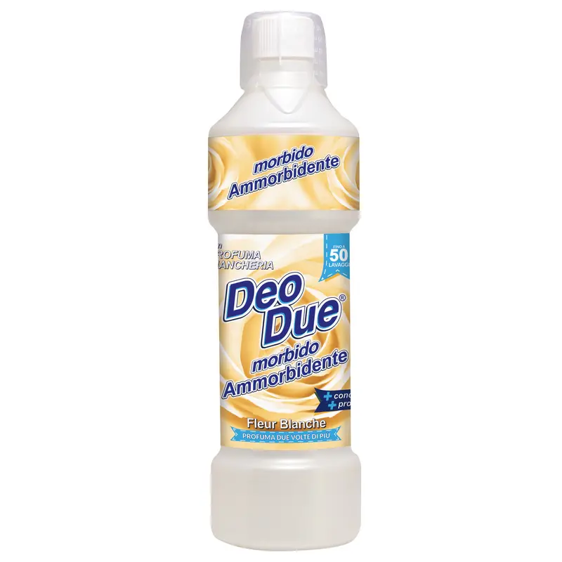 DEO DUE AMMORBIDENTE MORBIDO FLEUR BLANCHE 1 LITRO PROFUMA BIANCHERIA FINO A 50 LAVAGGI