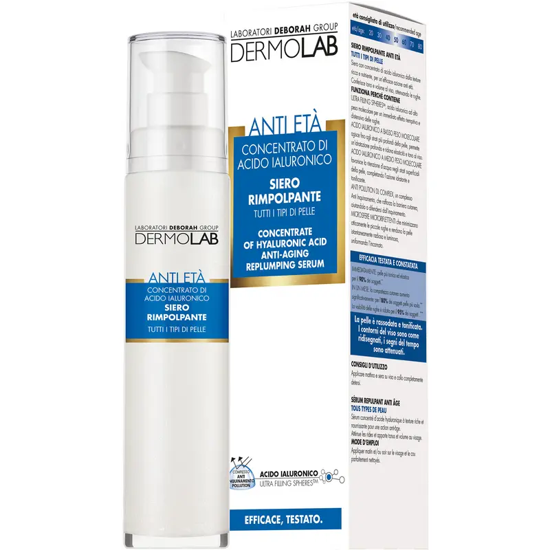 DERMOLAB VISO ANTI ETA' STAR SIERO RIMPOLPANTE ACIDO IALURONICO TUTTI I TIPI DI PELLE 50 ML