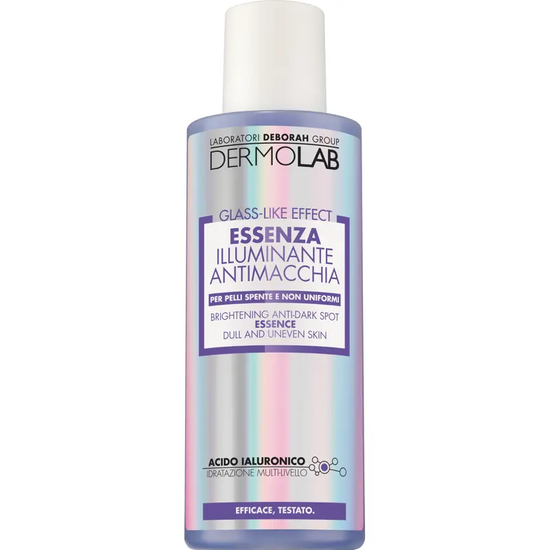 DERMOLAB VISO GLASS LIKE EFFECT STEP 1; TRATTAMENTO LIQUIDO LEGGERO E CONCENTRATO ILLUMINANTE ANTI MACCHIA PER PELLI SPENTE NON UNIFORMI; ETÀ 20, 30, 40; 150 ML