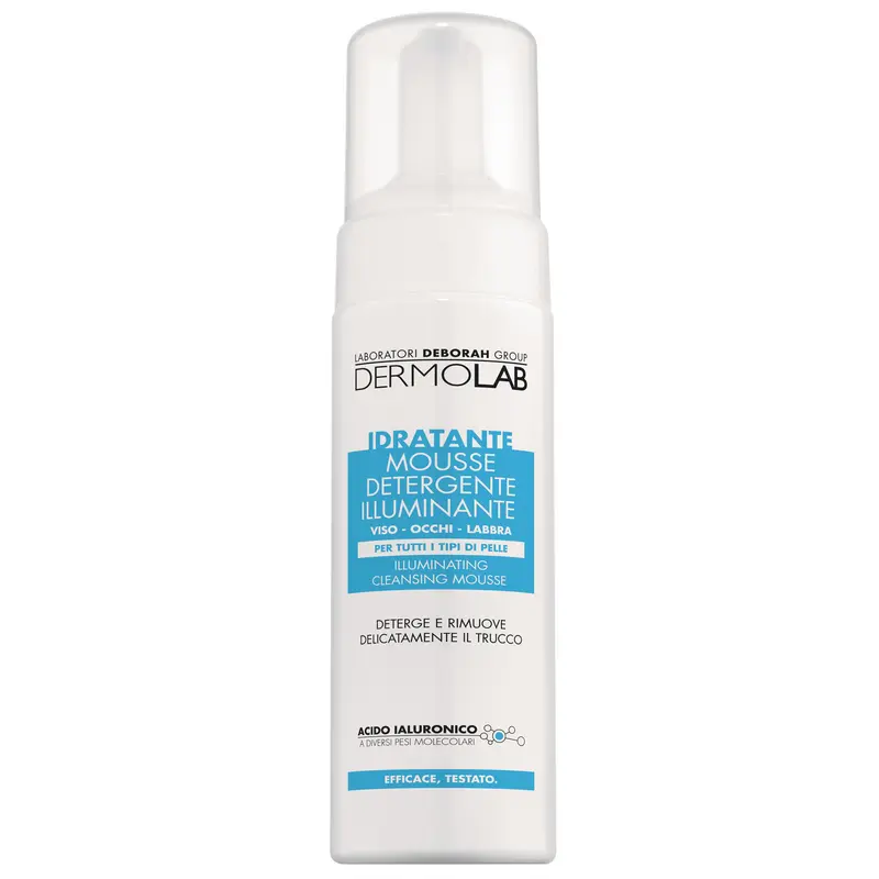 DERMOLAB VISO MOUSSE DETERGENTE IDRATANTE ILLUMINANTE VISO OCCHI LABBRA PER TUTTI I TIPI DI PELLE 150 ML