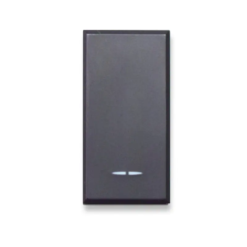 Deviatore Luminoso AVE 445002 Serie Tekla - 1P 16A con Spia LED 1 Modulo Antracite