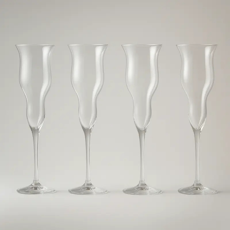 Dives Set 4 Calici Flute Crystal Bibolo in Cristallo 190 ml H 25,5 cm