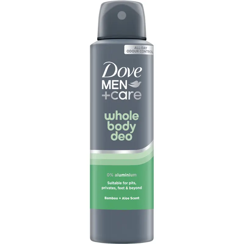 DOVE MEN DEODORANTE WHOLE BODY BAMBOO + ALOE SCENT SPRAY 150 ML