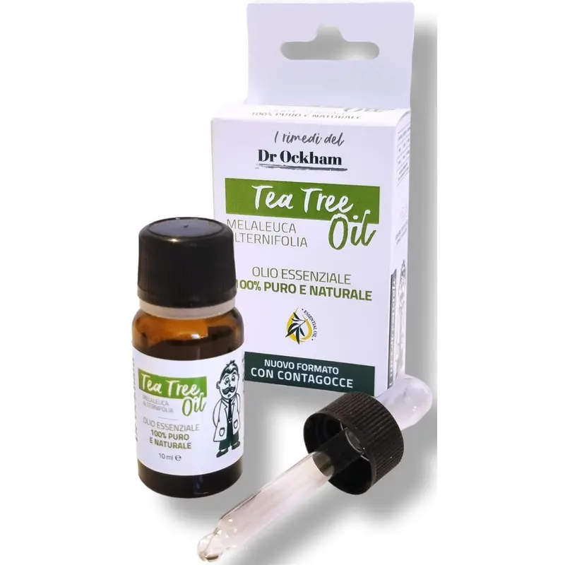 Dr OCKHAM TEA TREE OIL CON CONTAGOCCE OLIO ESSENZIALE 100% PURO E NATURALE 10 ML