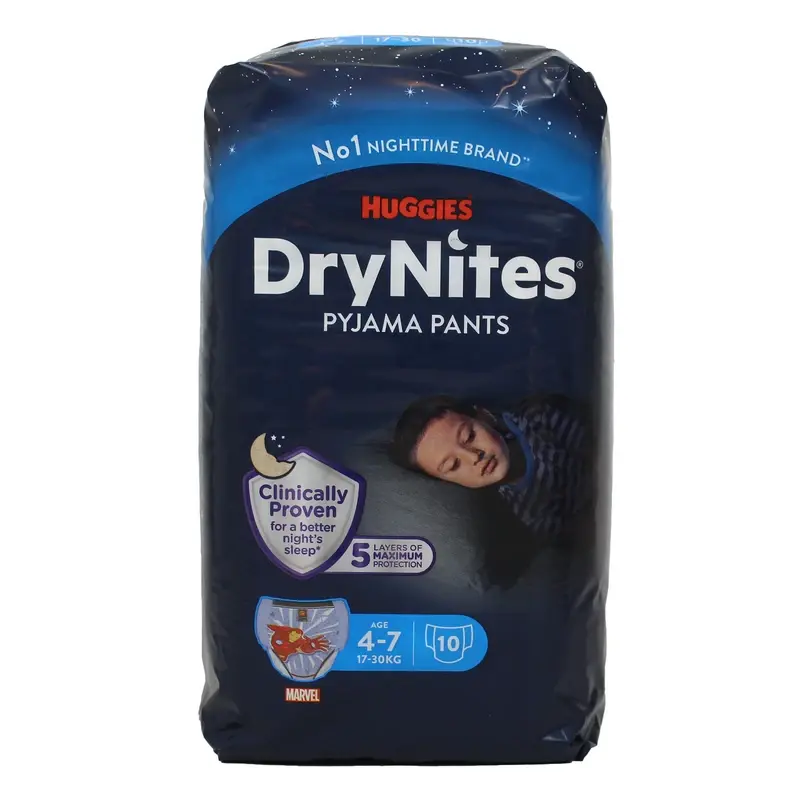 DRYNITES MUTANDINE ASSORBENTI BAMBINO USA E GETTA MEDIUM BOY 4-7 ANNI 10 PZ PANNOLINI