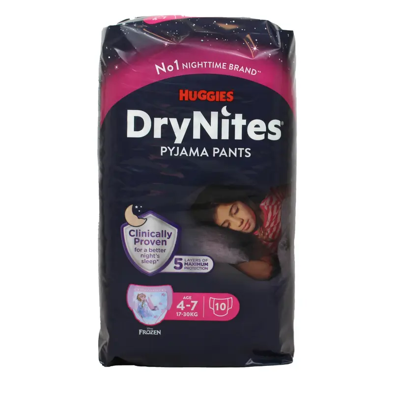 DRYNITES MUTANDINE ASSORBENTI BAMBINO USA E GETTA MEDIUM GIRL 4-7 ANNI 10 PZ PANNOLINI
