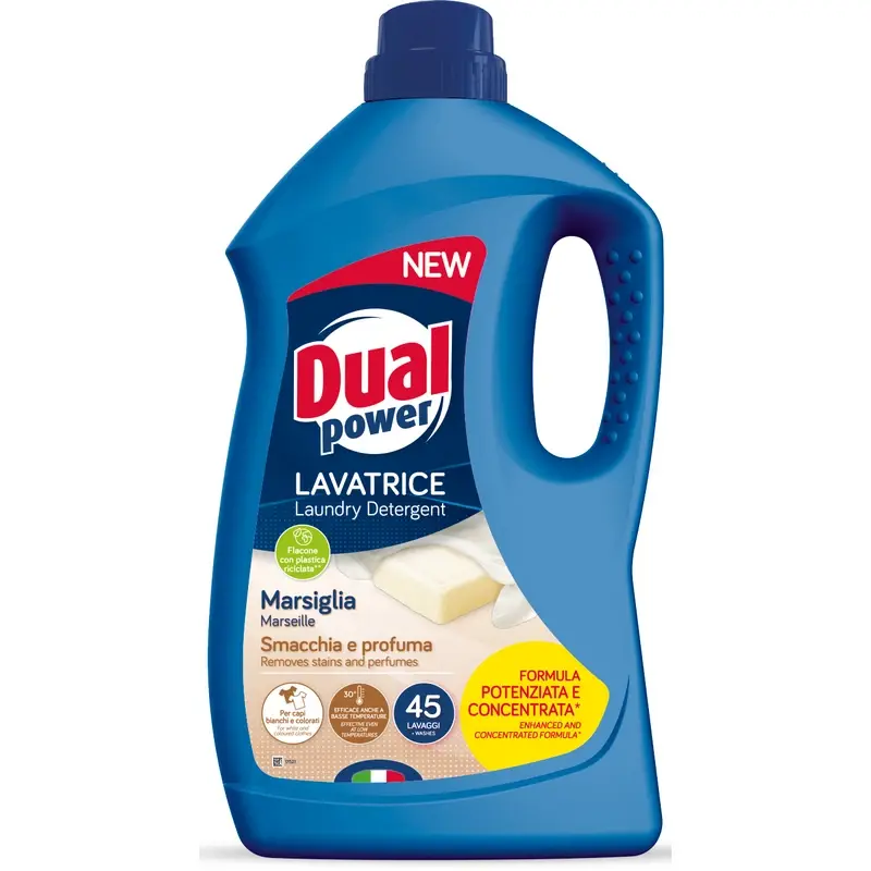 DUAL POWER DETERSIVO LAVATRICE LIQUIDO MARSIGLIA 45 LAVAGGI 1,8 LITRI