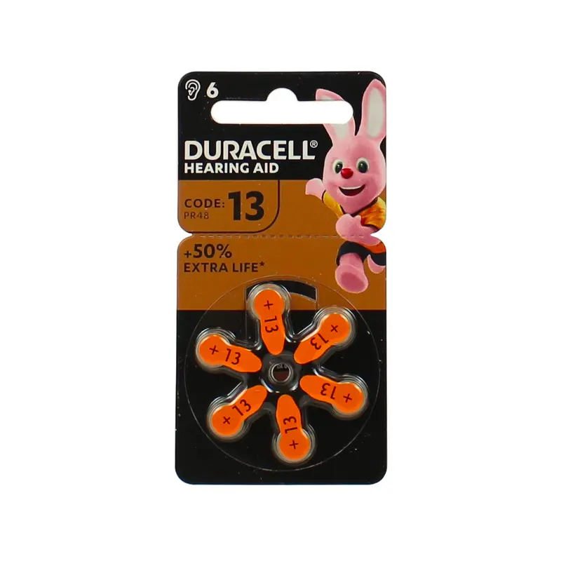 DURACELL BATTERIA PER APPARECCHI ACUSTICI 1,45 VOLT 6 PZ CODE 13 PR48