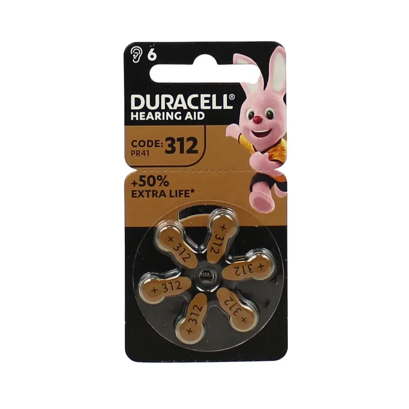 DURACELL BATTERIA PER APPARECCHI ACUSTICI 1,45 VOLT 6 PZ CODE 312 PR41