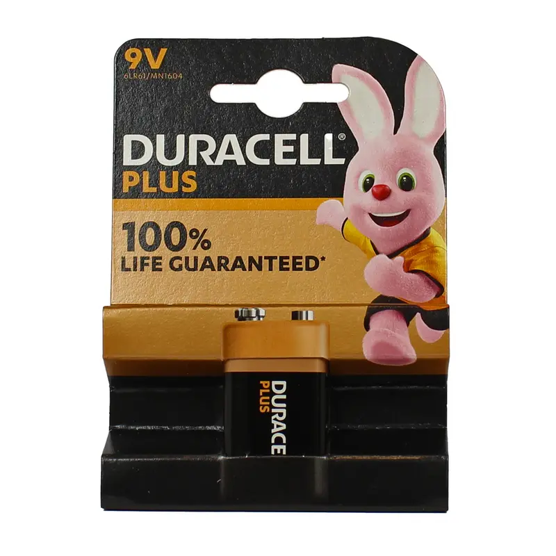 DURACELL PLUS 100 9 V MN1304 BATTERIA TRANSISTOR BLISTER 1 PEZZO