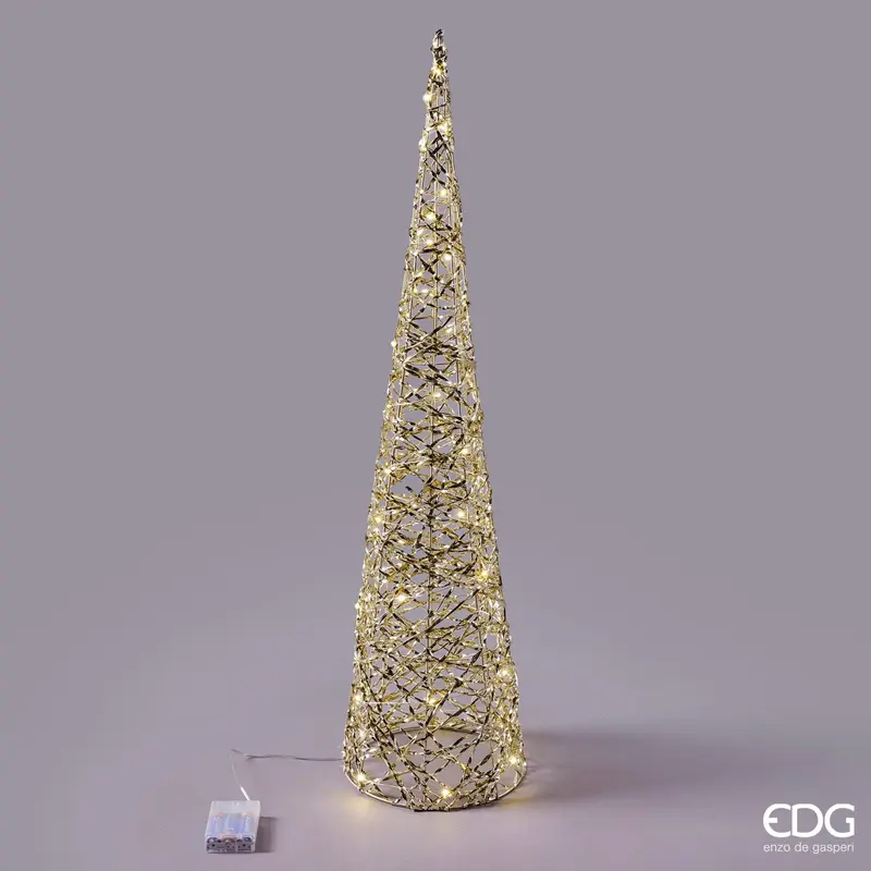 Edg - Albero led intreccio in metallo cono 40 microled | Rohome