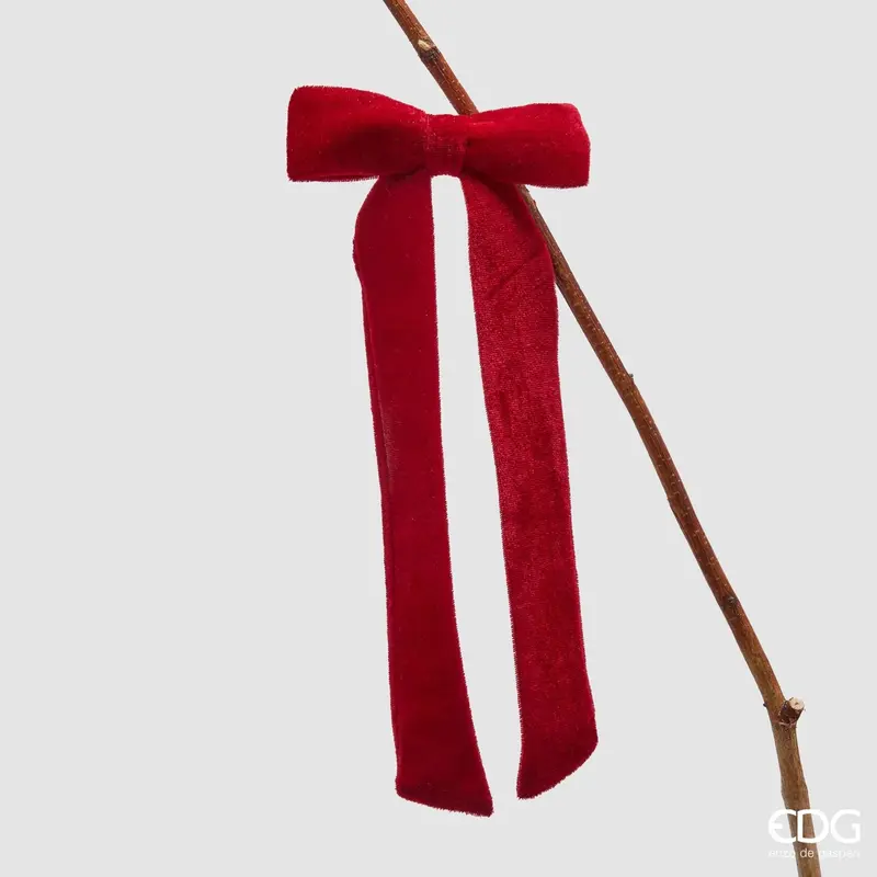 Edg - fiocco in velluto clip rosso | rohome
