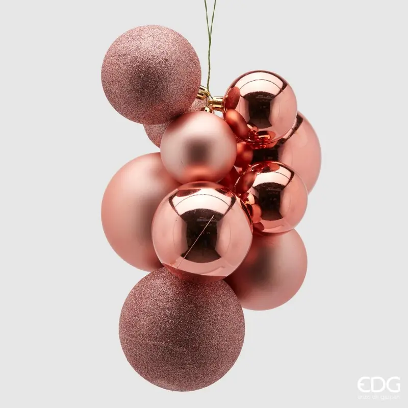 Edg-Palla di natale a grappolo rosa grande | Rohome