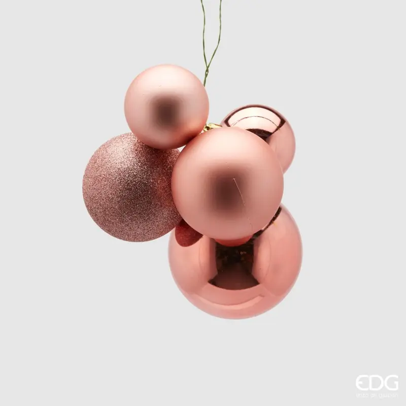 Edg-Palla di natale a grappolo rosa piccolo | Rohome